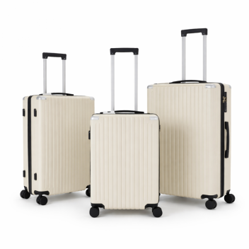 Σετ Βαλίτσες 3 Τεμαχίων 20″-24″-28″ – Σκληρές, Ελαφριές & Ανθεκτικές – ΕΚΡΟΥ-ΜΑΥΡΟ